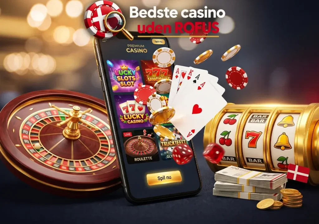Udvalgte casinoer uden ROFUS for danske spillere med licens og udbetalingsvilkår